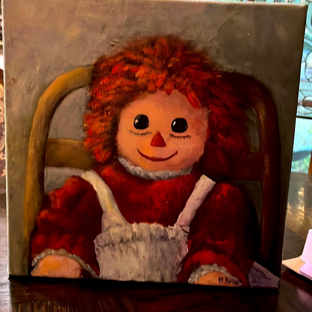 RAGGEDY  ANN  OIL. PAINTING